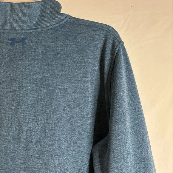 Under Armour Mens 1/4 Zip Sweatshirt Sweaterfleece Storm Loose Coldgear Blue XXL - Picture 11 of 16